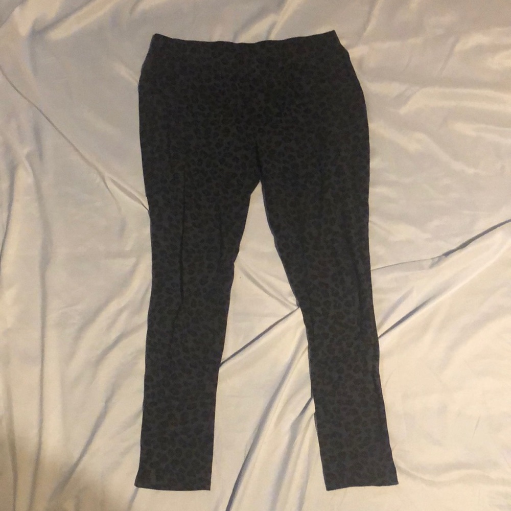 Black leopard print leggings size L/G 12-14